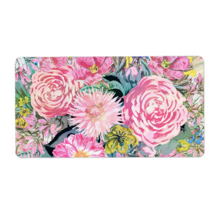 Etiqueta Ilustração floral de safena