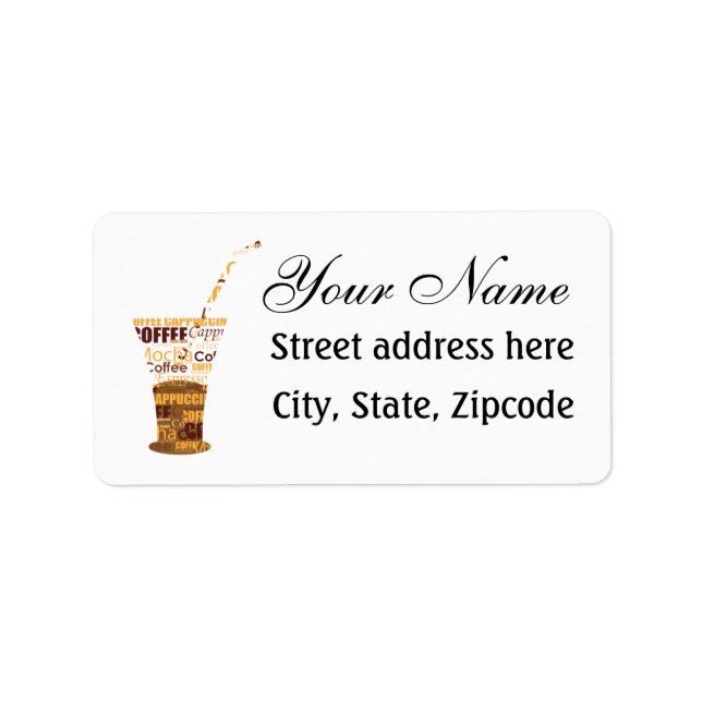 Etiqueta Ilustração moderna do café (Frente)