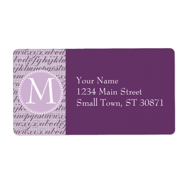 Etiqueta Imagem de Letras de Escuro Elegante (Frente)