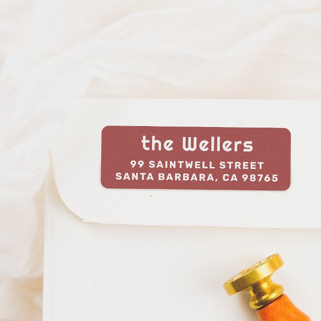 Etiqueta Imagem Elegante, Retro Vermelho e Branco (Criador carregado)