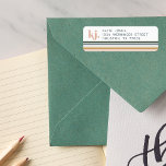 Etiqueta Imagem Retrora Chic Monograma<br><div class="desc">Um design de monograma minimalista com grandes iniciais tipográficas em letra clássica com seu nome abaixo e listras coloridas retrógradas. Quando os seus convidados receberem o convite especial que têm na dentro do envelope, com um autocolante de endereço temático, saberão que a sua festa é a que vai estar. Adicione...</div>