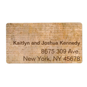 Etiqueta Impergaminho surpreendente da independência da Dec