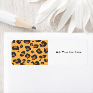 Etiqueta Impressão animal, leopardo manchado - preto de