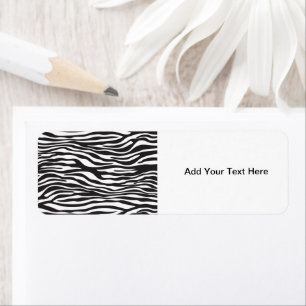 Etiqueta Impressão animal, listras da zebra - branco preto