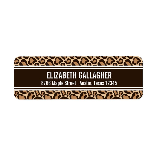 Etiqueta Impressão Castanho e Leopardo (Frente)