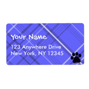 Etiqueta Impressão da pata da xadrez