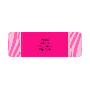Etiqueta Impressão da zebra do rosa quente