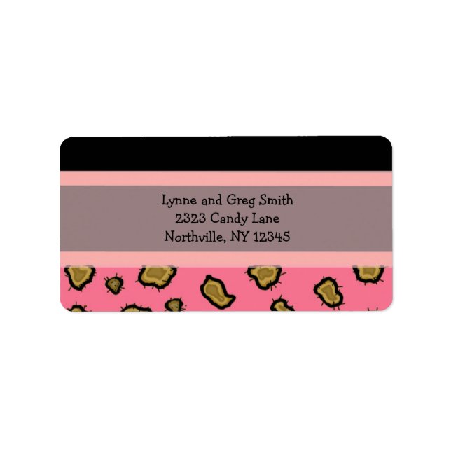 Etiqueta Impressão de leopardo rosa (Frente)