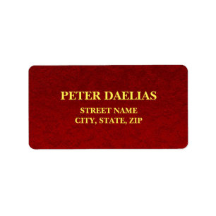 Etiqueta Impressão de padrão de velvet real personalizado