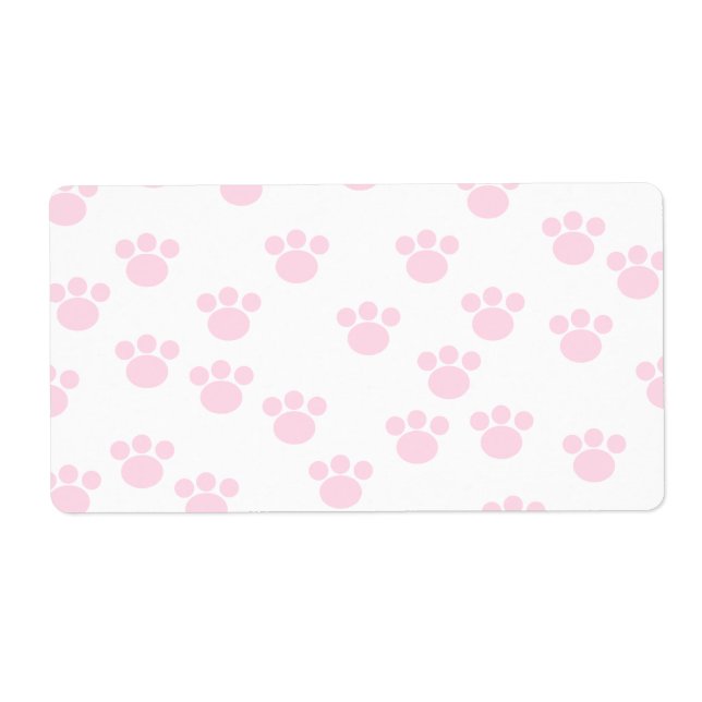 Etiqueta Impressão em Via Animal. Rosa claro e padrão branc (Frente)