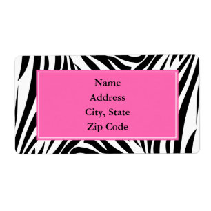 Etiqueta Impressão em Zebra Preta e Branca com Rosa Quente