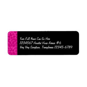 Etiqueta Impressão ostentoso & preto do leopardo do rosa