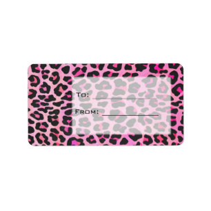 Etiqueta Impressão preto-e-rosa-quente