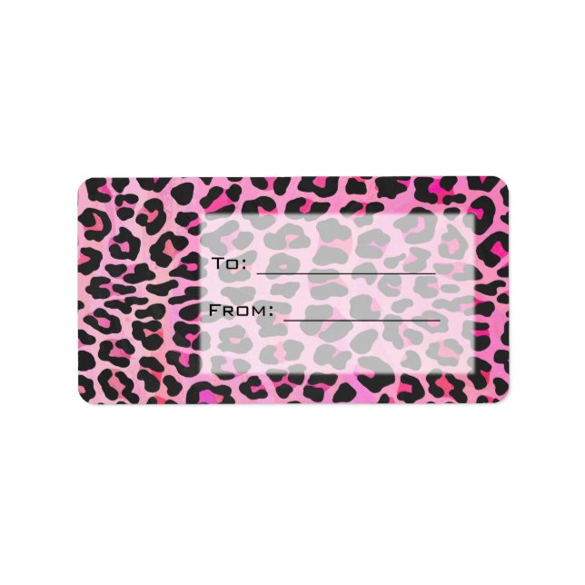 Etiqueta Impressão preto-e-rosa-quente (Frente)