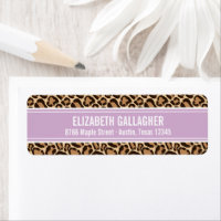 Impressão roxa e leopardo