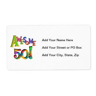 Etiqueta Incrível 50 t-shirts e presentes