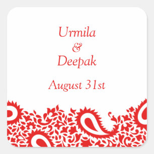 Etiqueta indiana elegante do casamento de Paisleys