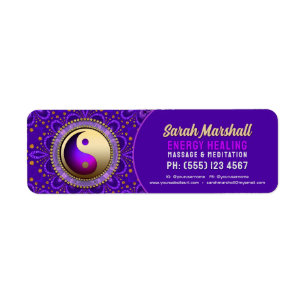 Etiqueta Indigo Azul Roxo Dourado Cura de Energia Angelical