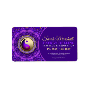 Etiqueta Índigo Azul Roxo Magia Mandala Cura