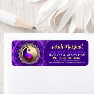 Etiqueta Índigo Azul Roxo Magia Mandala Cura