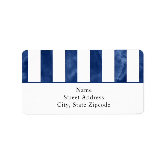 Etiqueta Indigo Watercolor Stripes (Frente)