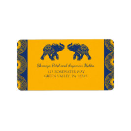 Etiqueta Índio - Elefantes Pensados no Casamento Real Azul