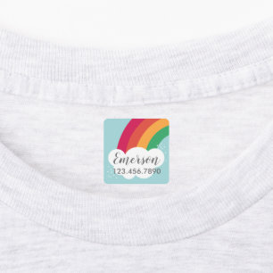 Etiqueta infantil impermeável arco-íris colorido