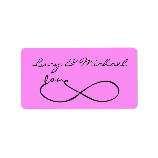 Etiqueta Infinity Love Lemniscate black + seu traseiro. (Frente)