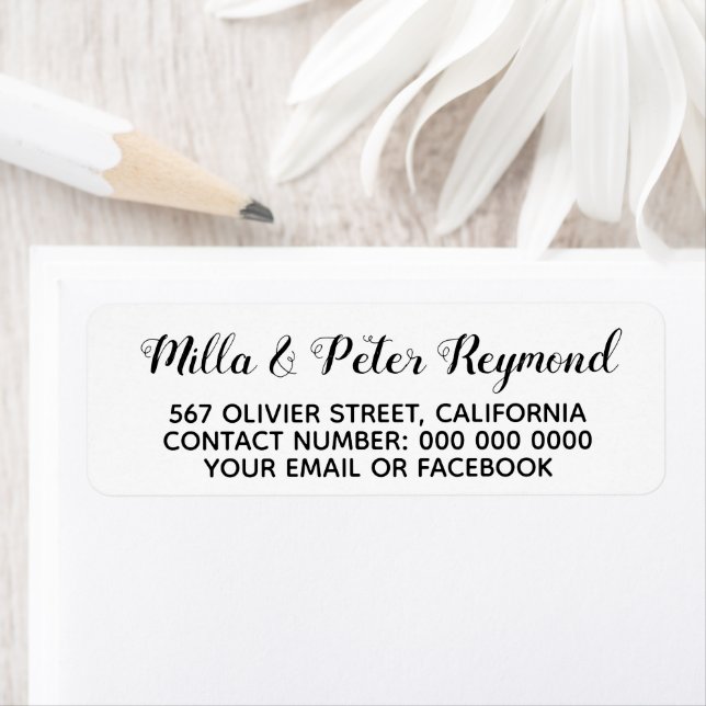 Etiqueta Informações de endereço legíveis em branco preto (Insitu)