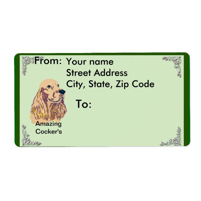 Etiqueta Inglês Cocker Spaniel (Frente)