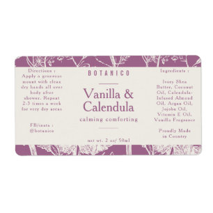 Etiqueta Ingredientes Botânicos Rosa Pecados Embalagem Natu