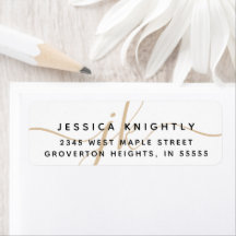 Iniciais Dourados Mínimos de Monograma de Script M