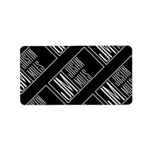 Etiqueta Iniciais Modernos com Padrão Monograma de Nome