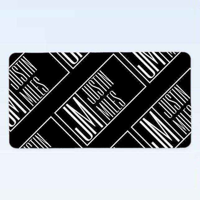 Etiqueta Iniciais Modernos com Padrão Monograma de Nome (Criador carregado)