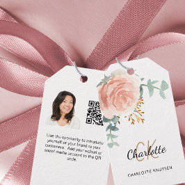 Etiqueta Instagram rosa monogramas de negócios QR 