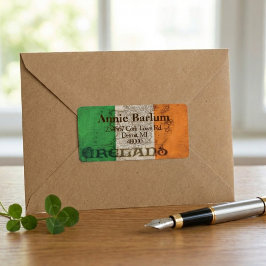 Etiqueta Irelands Rustic Flag Address Labels