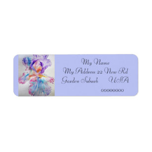 Etiqueta Iris Flower Watercolor Return Address Labs