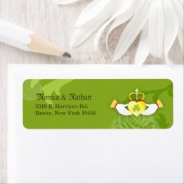 Etiqueta Irish Claddagh Ring Wedding Return Address