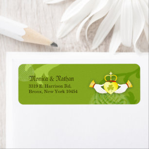 Etiqueta Irish Claddagh Ring Wedding Return Address