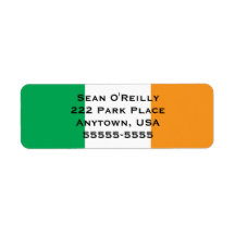 Irish Flag Tricolor Return Address Label Modelo