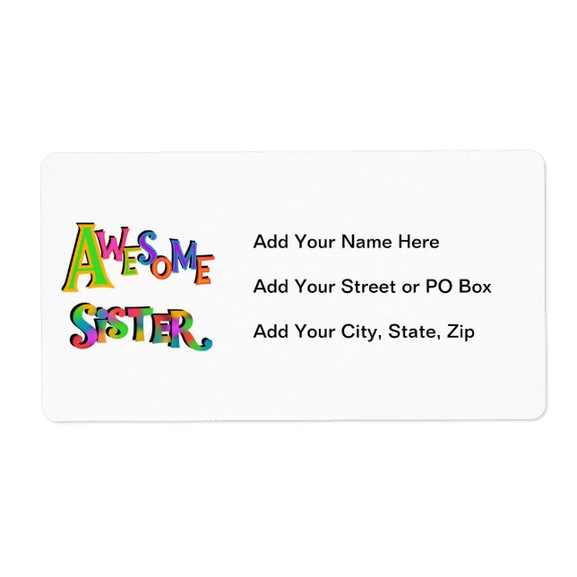 Etiqueta Irmã Incrível T-shirts e presentes (Frente)