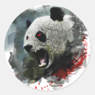Etiqueta irritada da panda
