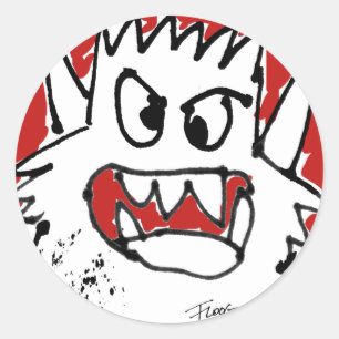 Etiqueta irritadiço do monstro dos desenhos