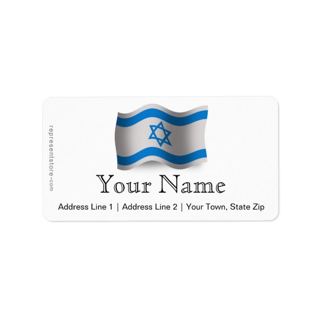 Etiqueta Israel Waving Flag (Frente)