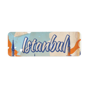 Etiqueta Istambul Aya Sophia viagens vintage da mesquita