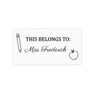 Etiqueta Isto pertence a rótulos, professor Stickers