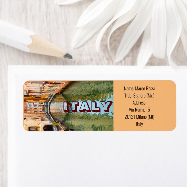 Etiqueta Itália Roma Veneza Canals Imóveis Picturescos (Insitu)