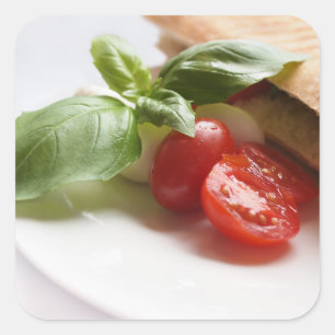 Etiqueta italiana do quadrado da comida