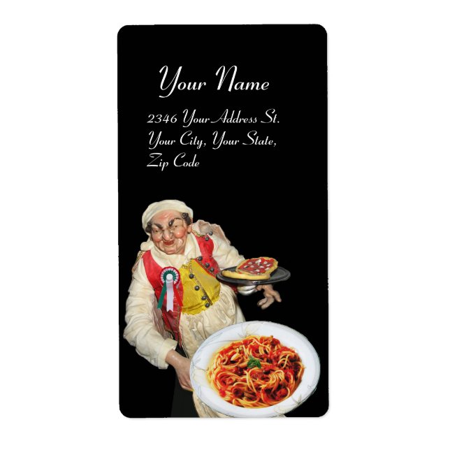 Etiqueta ITALIANO KITCHEN verde-vermelho preto (Frente)