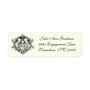 Etiqueta Ivory Clássica Elegante Santa Família Católica